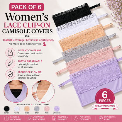 ConfiCover Lace Clip On Camisole Set (Pack of 6)