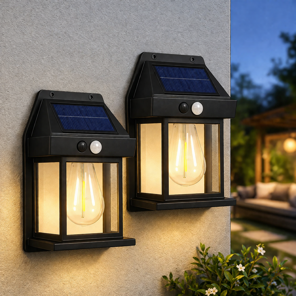 Solar Wall Lantern with 3 Light Modes & IP65 Waterproof Protection